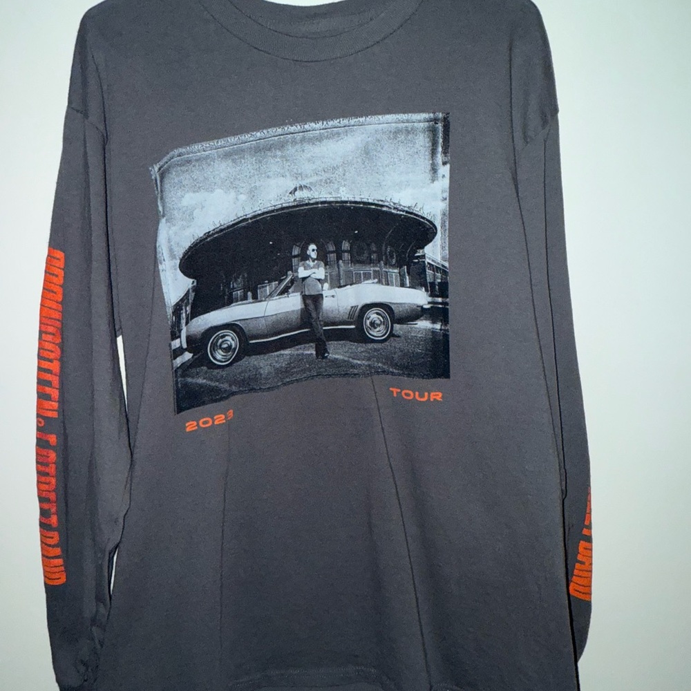 Charcoal Long Sleeve Shirt with Car Graphic